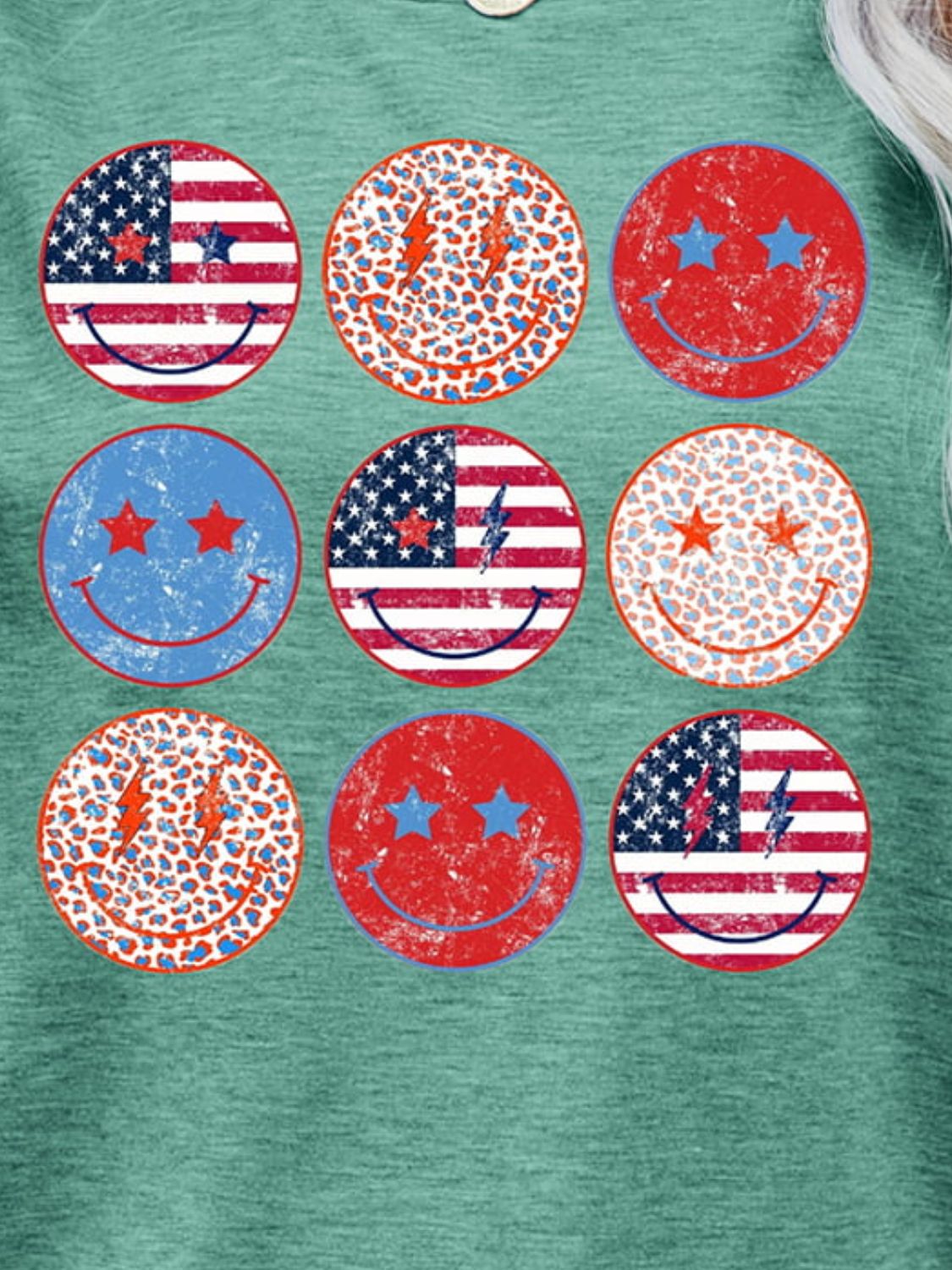 US Flag Smiley Face Graphic Tee