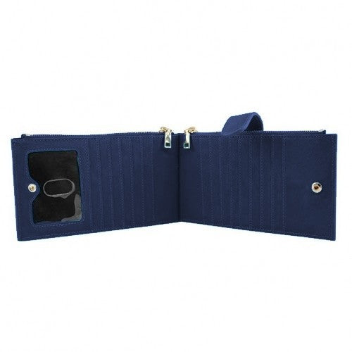 Bifold Multi Card Case Wallet with Zipper Pocket with RFID Blocking