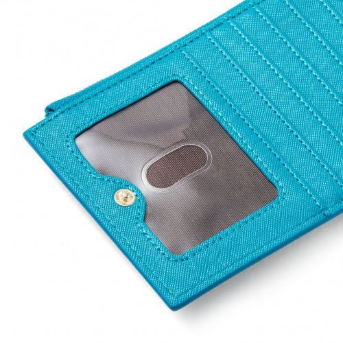 Bifold Multi Card Case Wallet with Zipper Pocket with RFID Blocking