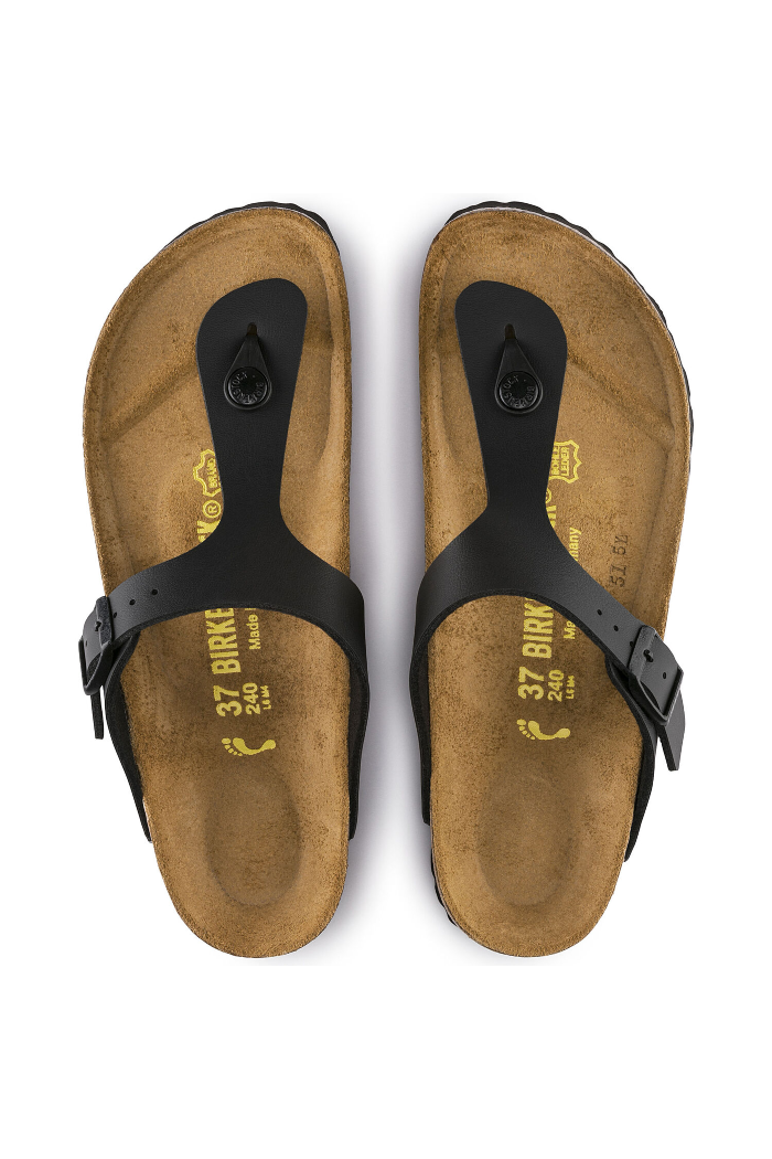Birkenstock Gizeh Birko-Flor Regular width in Black