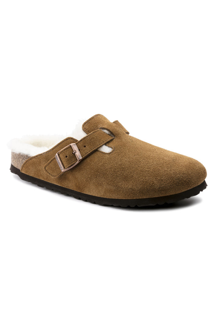 Birkenstock Boston Fur Narrow Width in Mink
