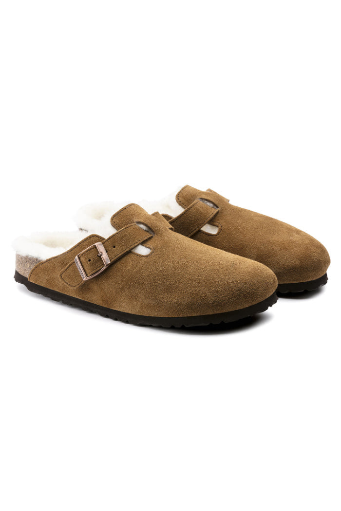 Birkenstock Boston Fur Narrow Width in Mink