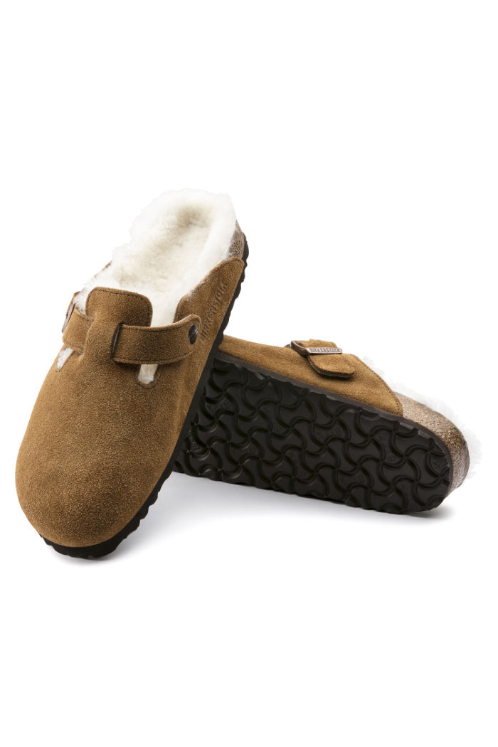Birkenstock Boston Fur Narrow Width in Mink