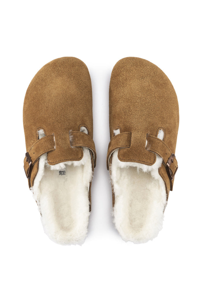 Birkenstock Boston Fur Narrow Width in Mink