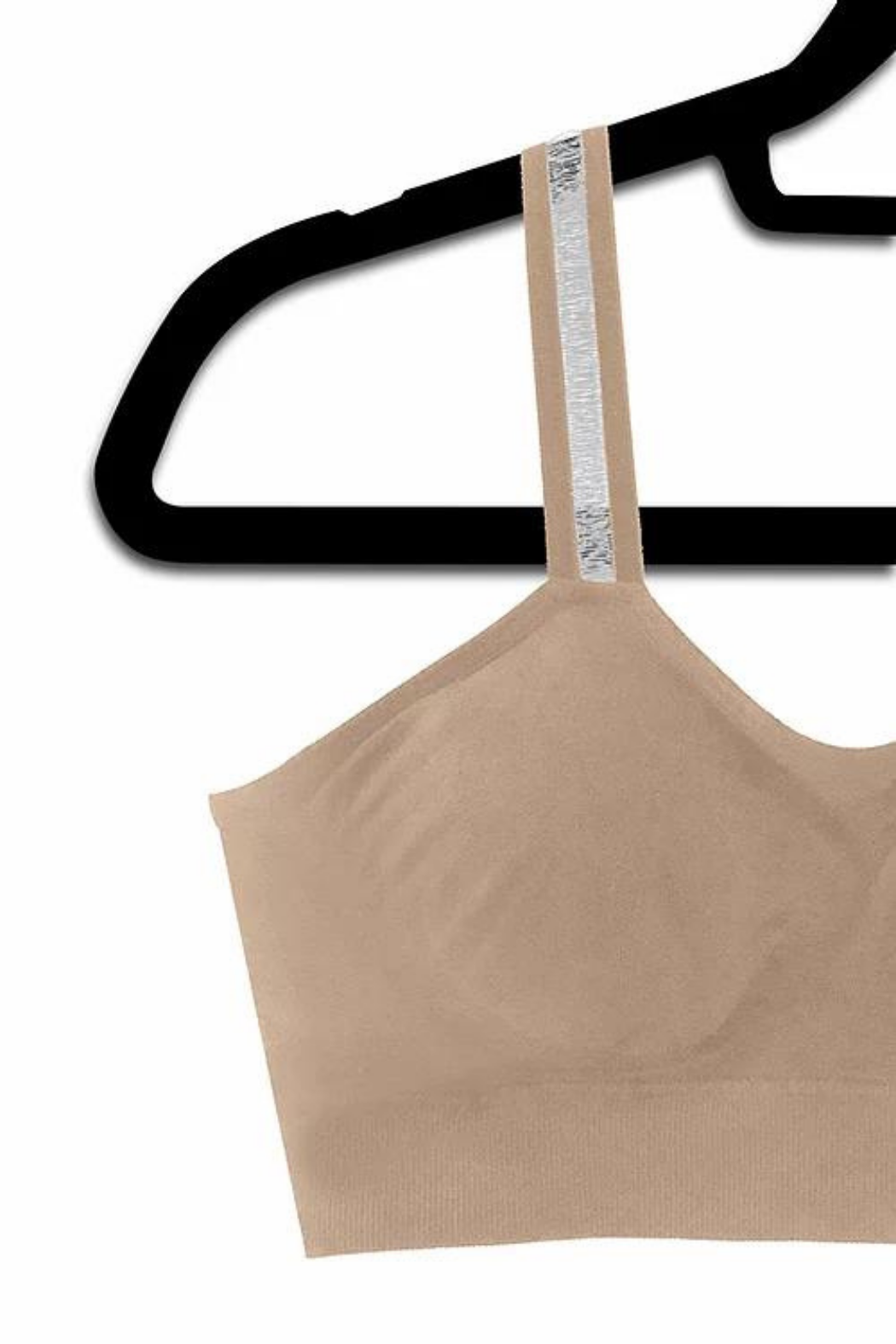 Seamless Padded Bra w Sheer Strap