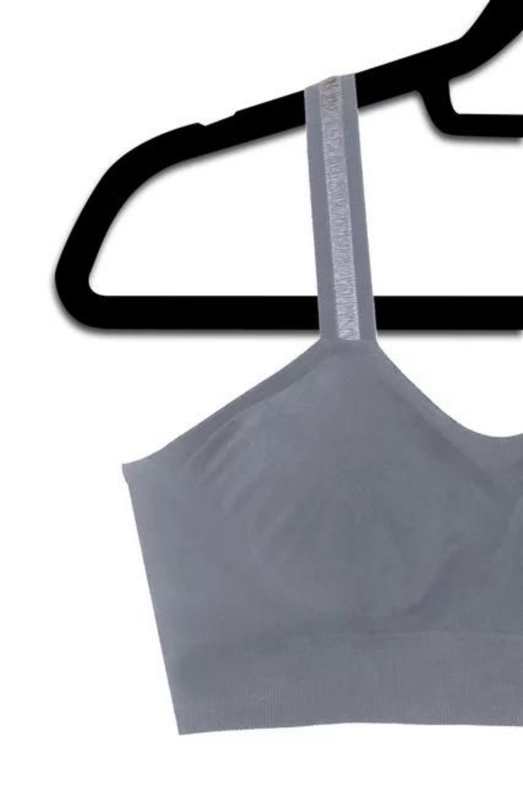 Seamless Padded Bra w Sheer Strap