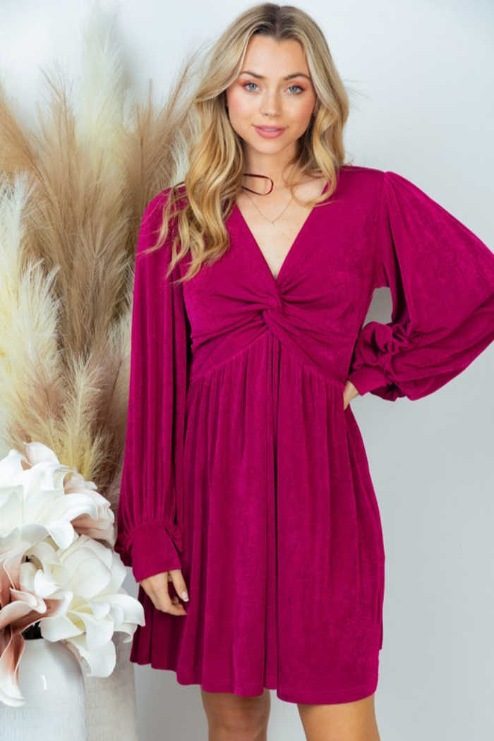 Twist Front Knit Dress