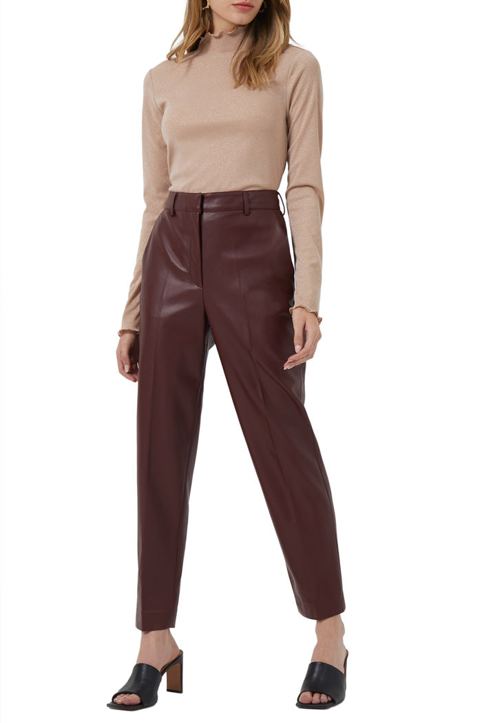 Vegan Leather Tapered Trousers
