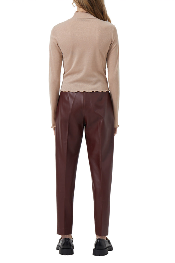 Vegan Leather Tapered Trousers