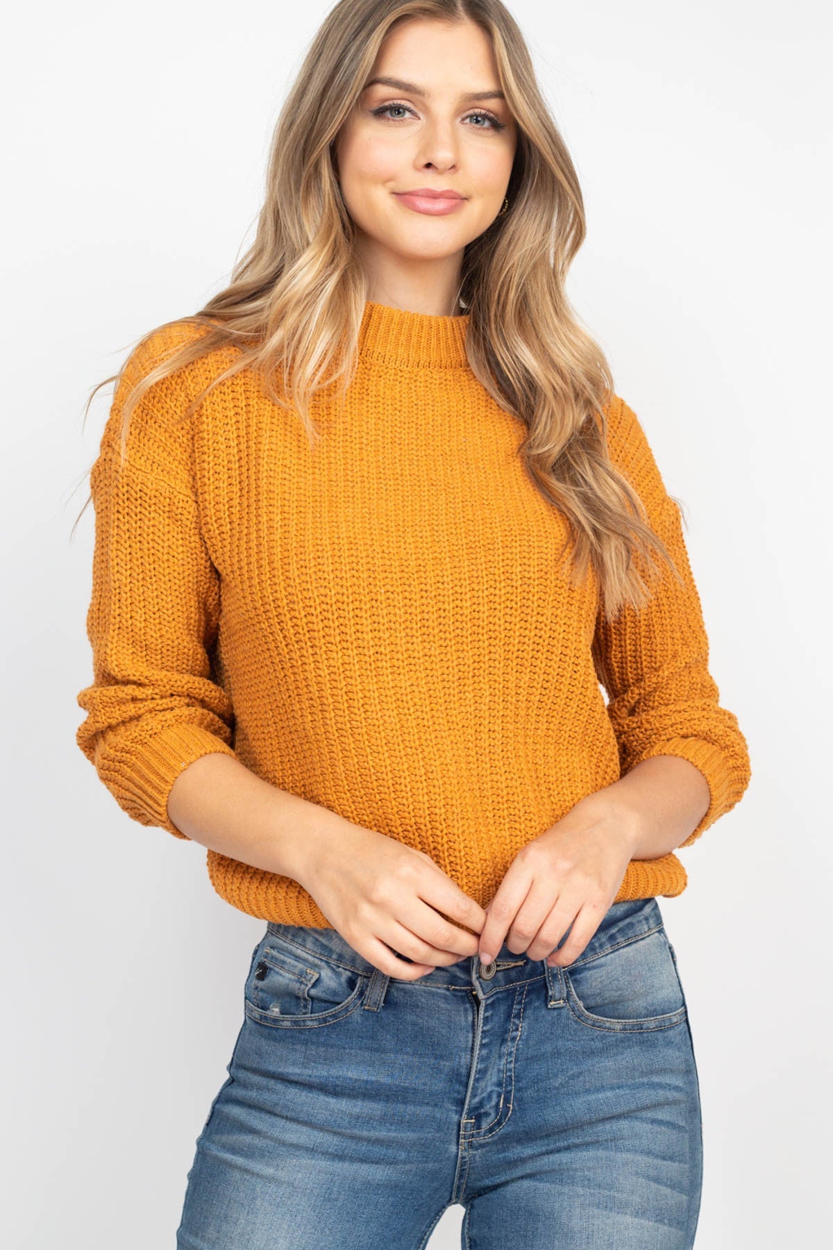 Camel Knit Sweater Top