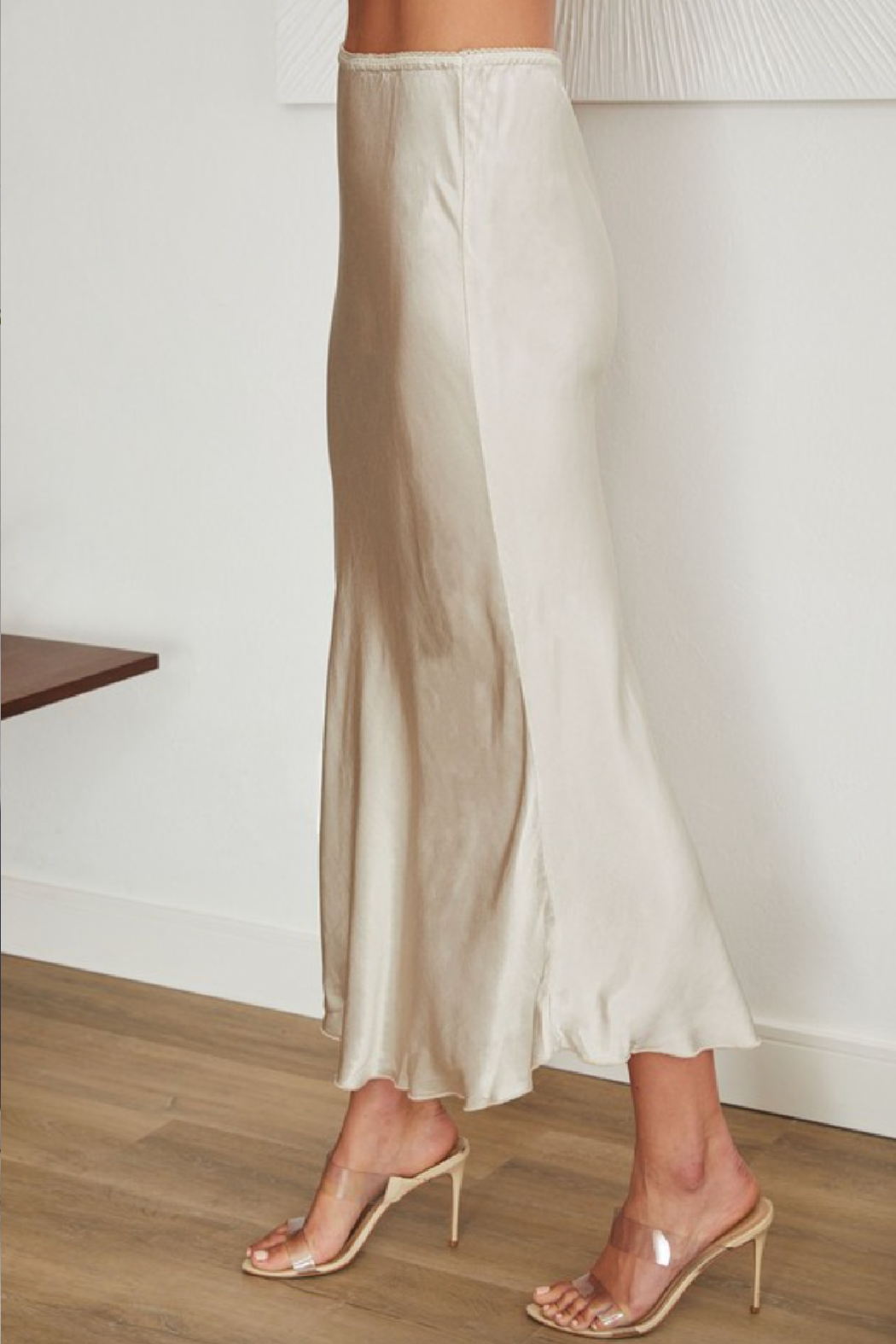 Silk Viscose Straight Maxi Skirt