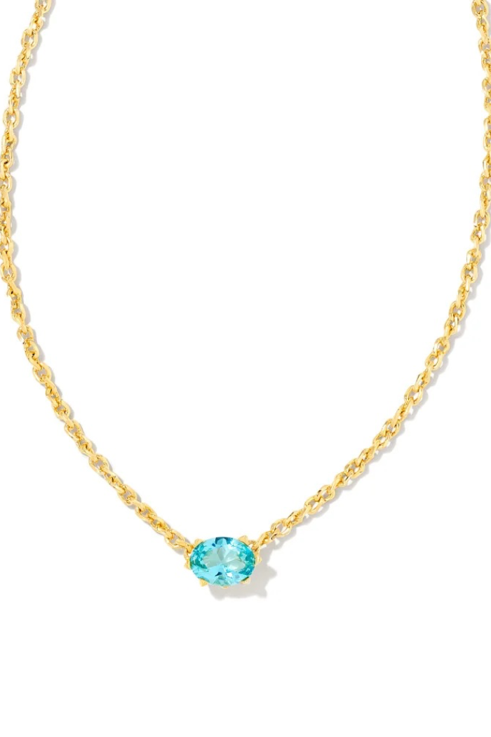 Cailin Gold Pendant Necklace in Crystal