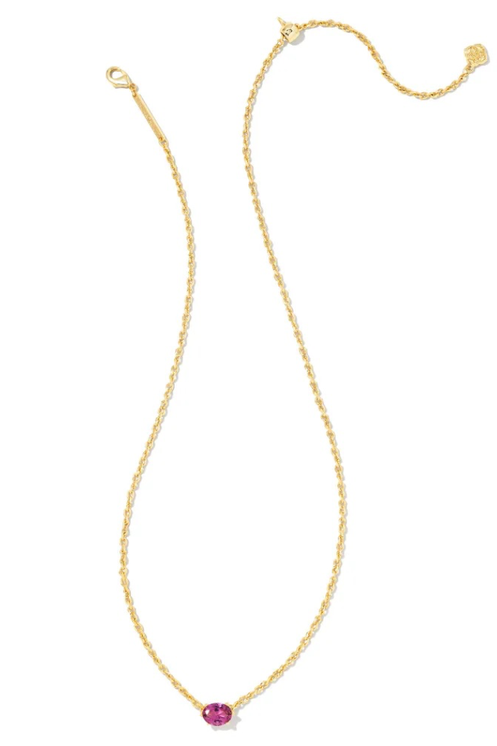 Cailin Gold Pendant Necklace in Crystal