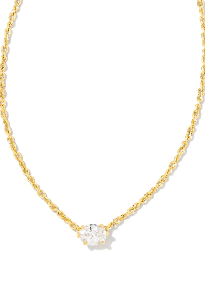 Cailin Gold Pendant Necklace in Crystal