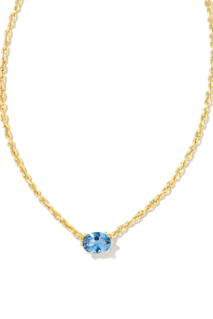 Cailin Gold Pendant Necklace in Crystal