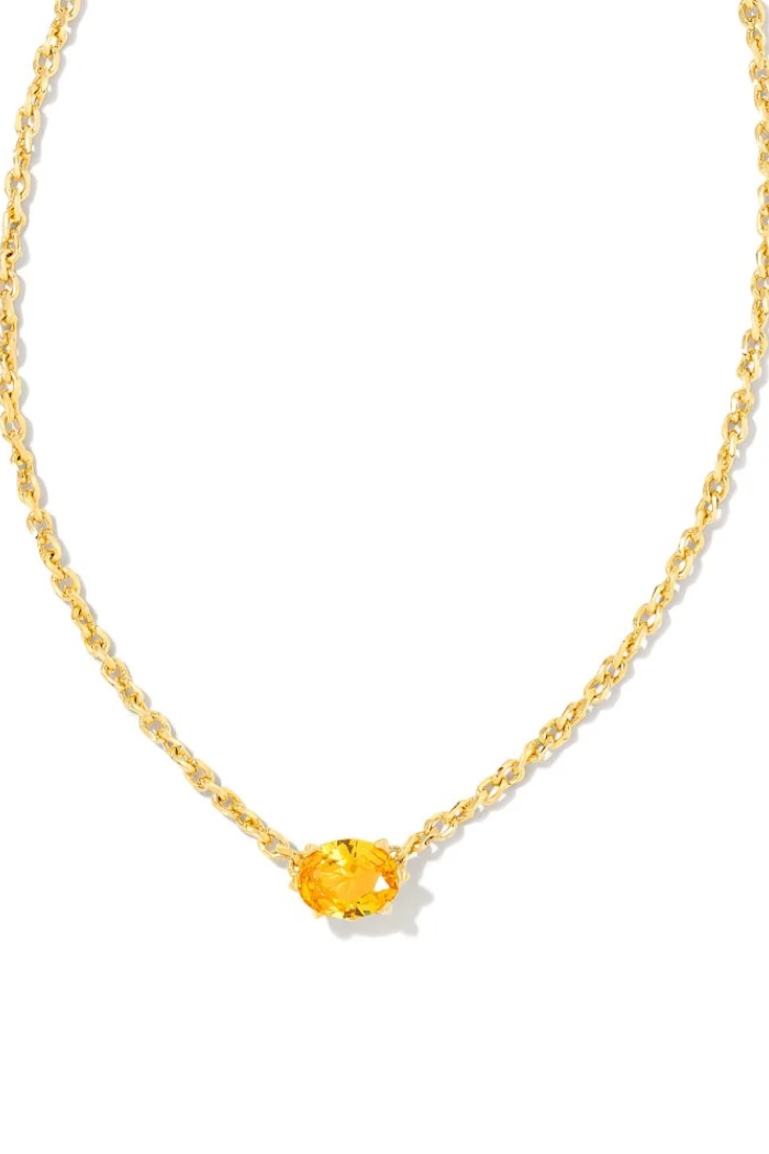 Cailin Gold Pendant Necklace in Crystal