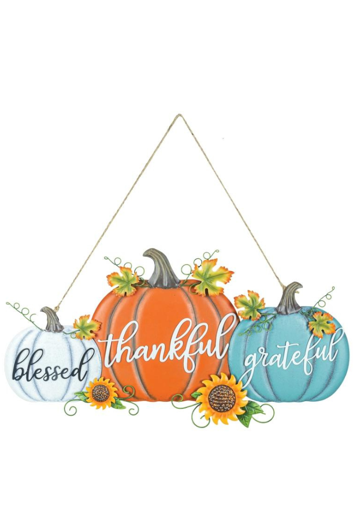 Trio Thankful Pumpkin Hanger