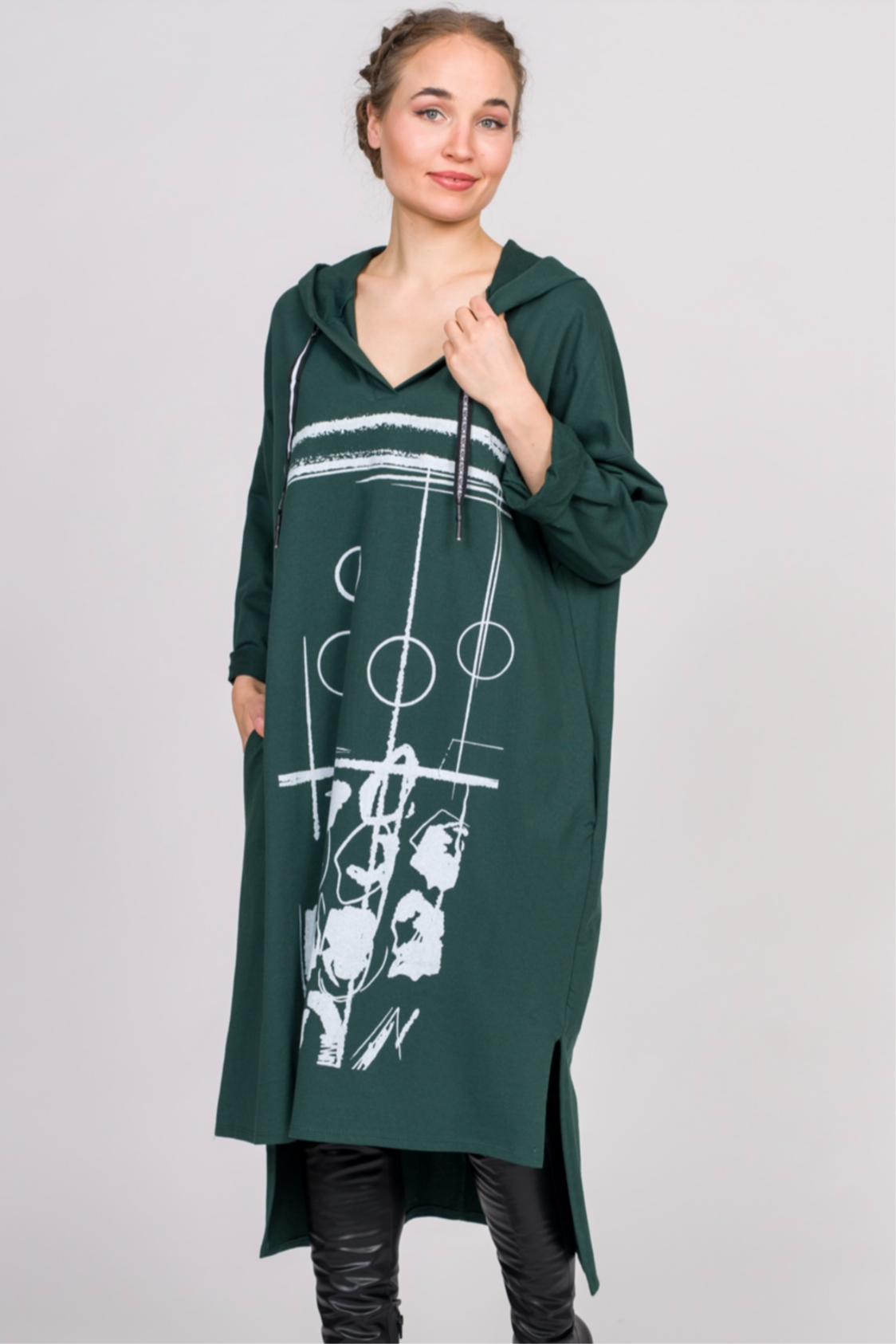 Olivia Green Hi Low Hoodie