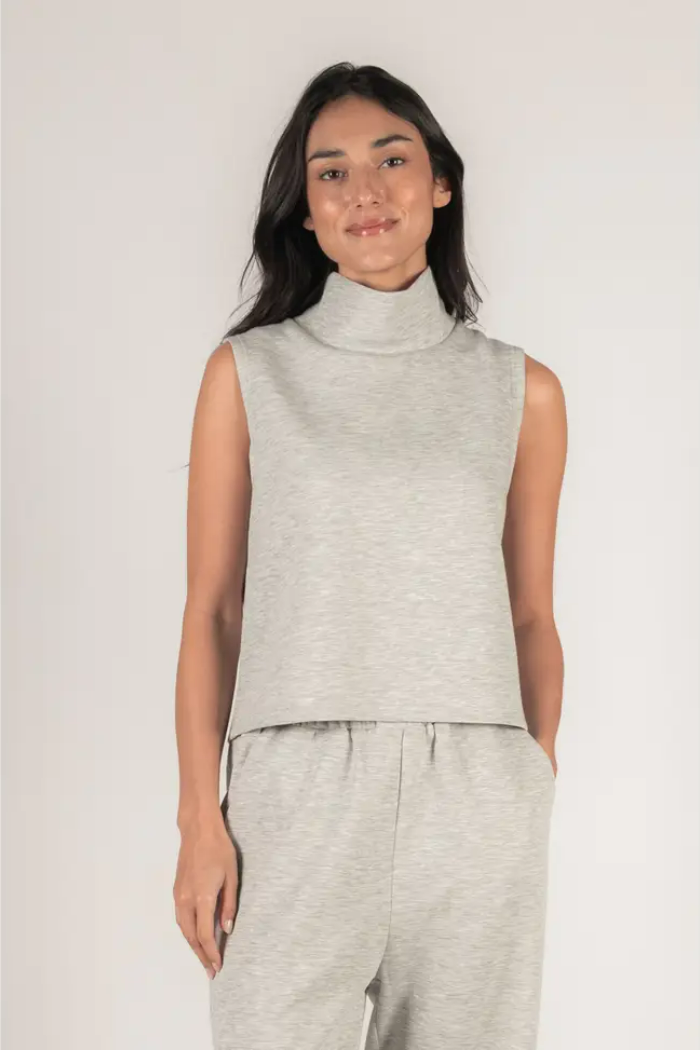 Scuba Modal Cowl Neck Sleeveless Top