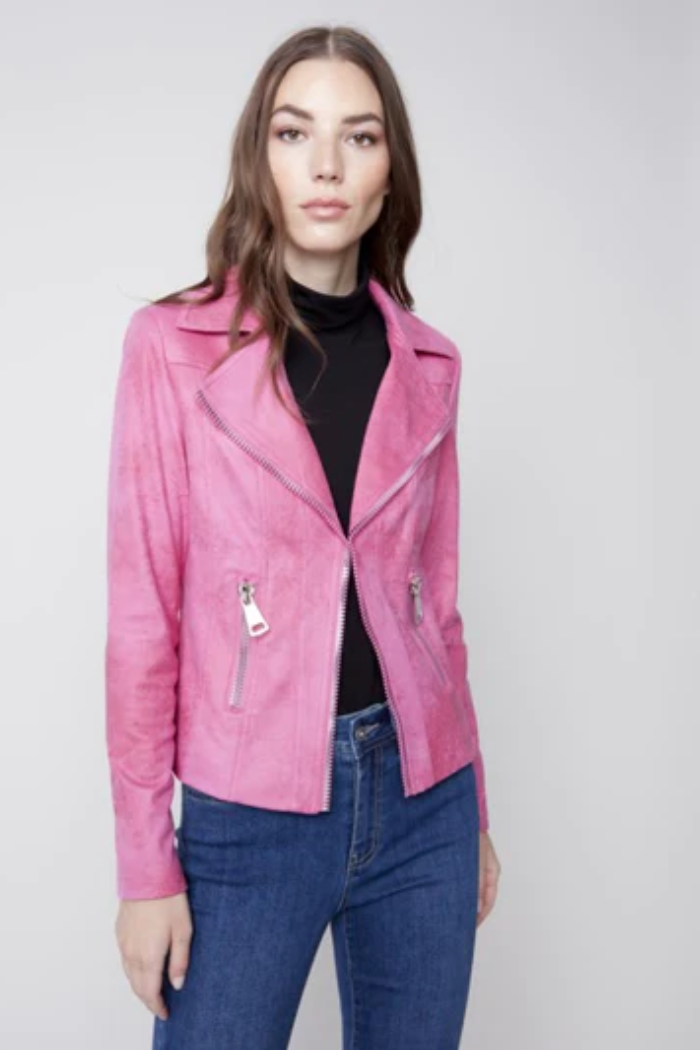 Vintage Faux Leather Perfecto Jacket Orchid