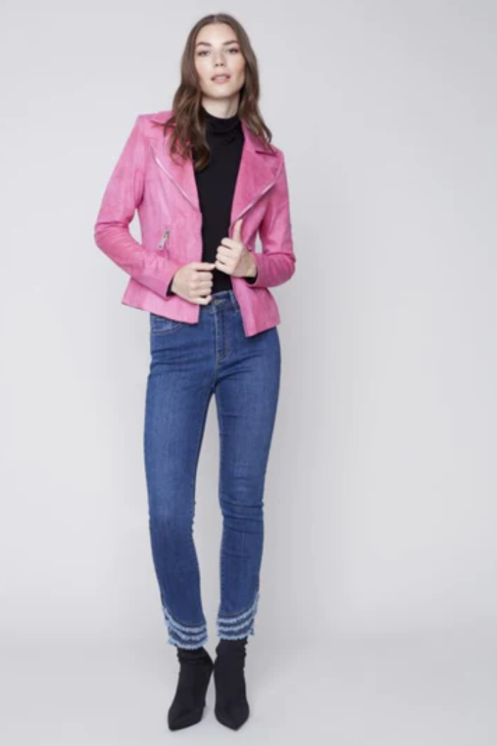 Vintage Faux Leather Perfecto Jacket Orchid