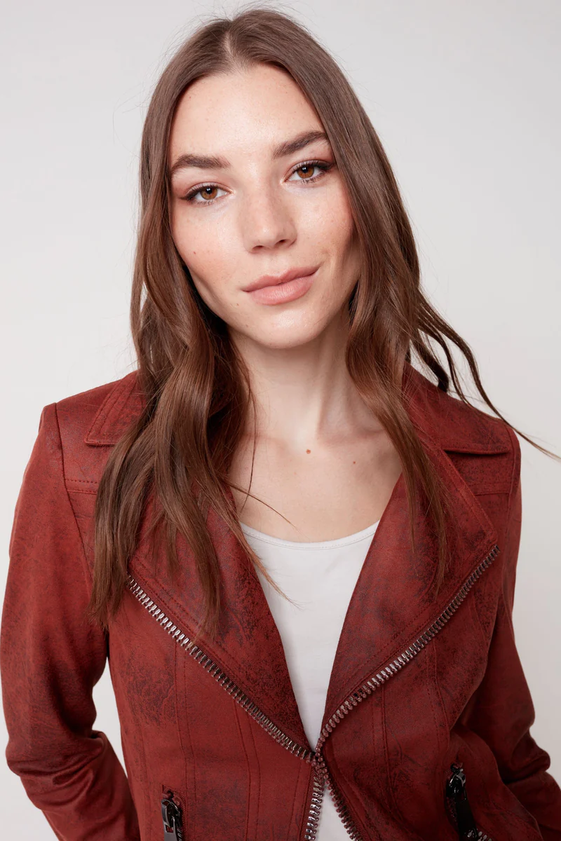 Vintage Faux Leather Perfecto Jacket Orchid
