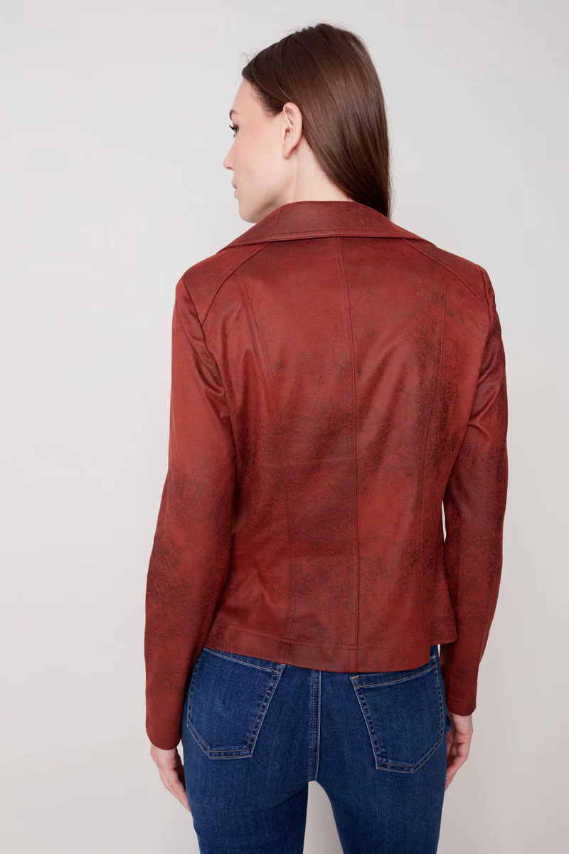 Vintage Faux Leather Perfecto Jacket Orchid