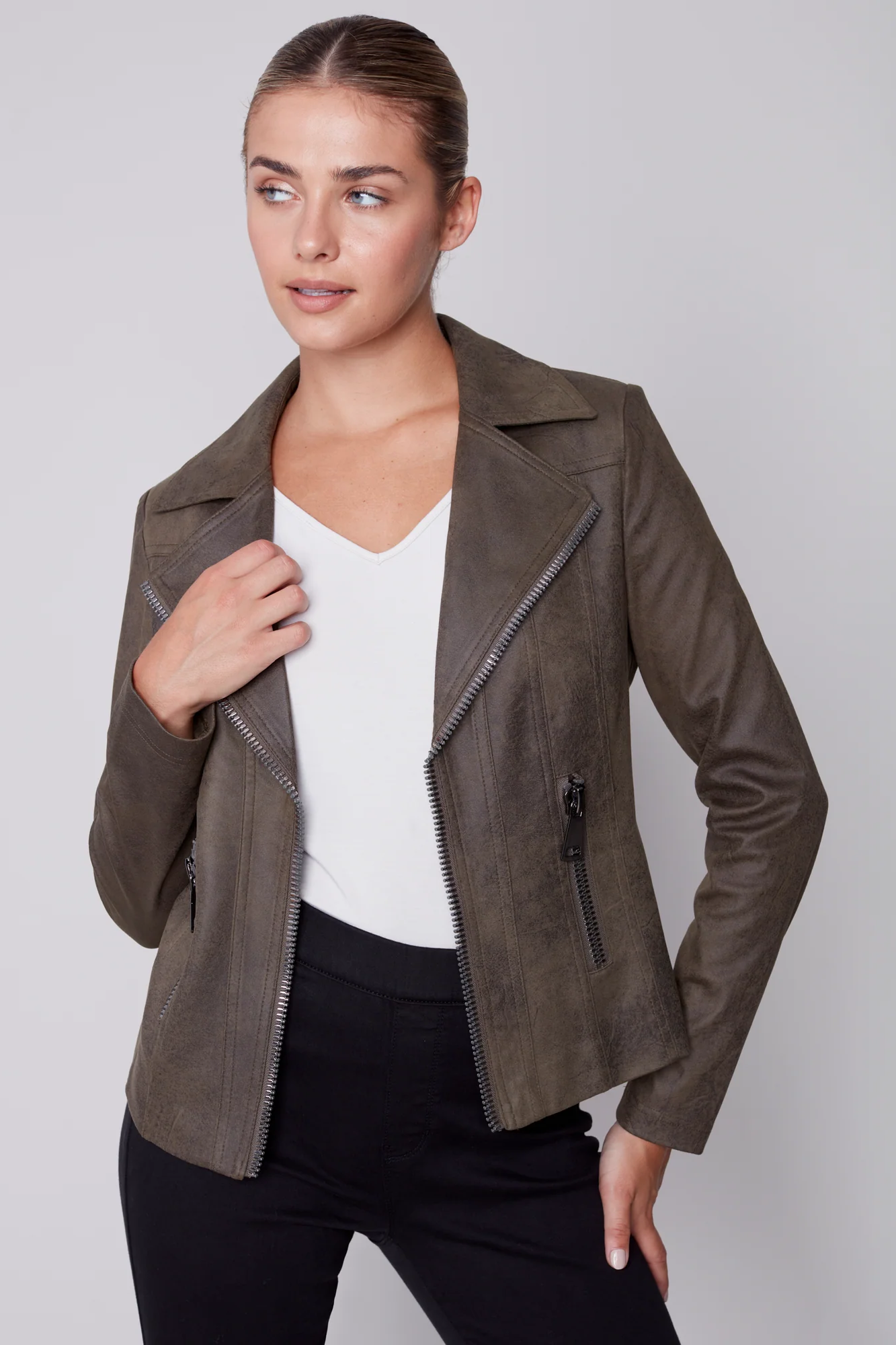 Vintage Faux Leather Perfecto Jacket Orchid