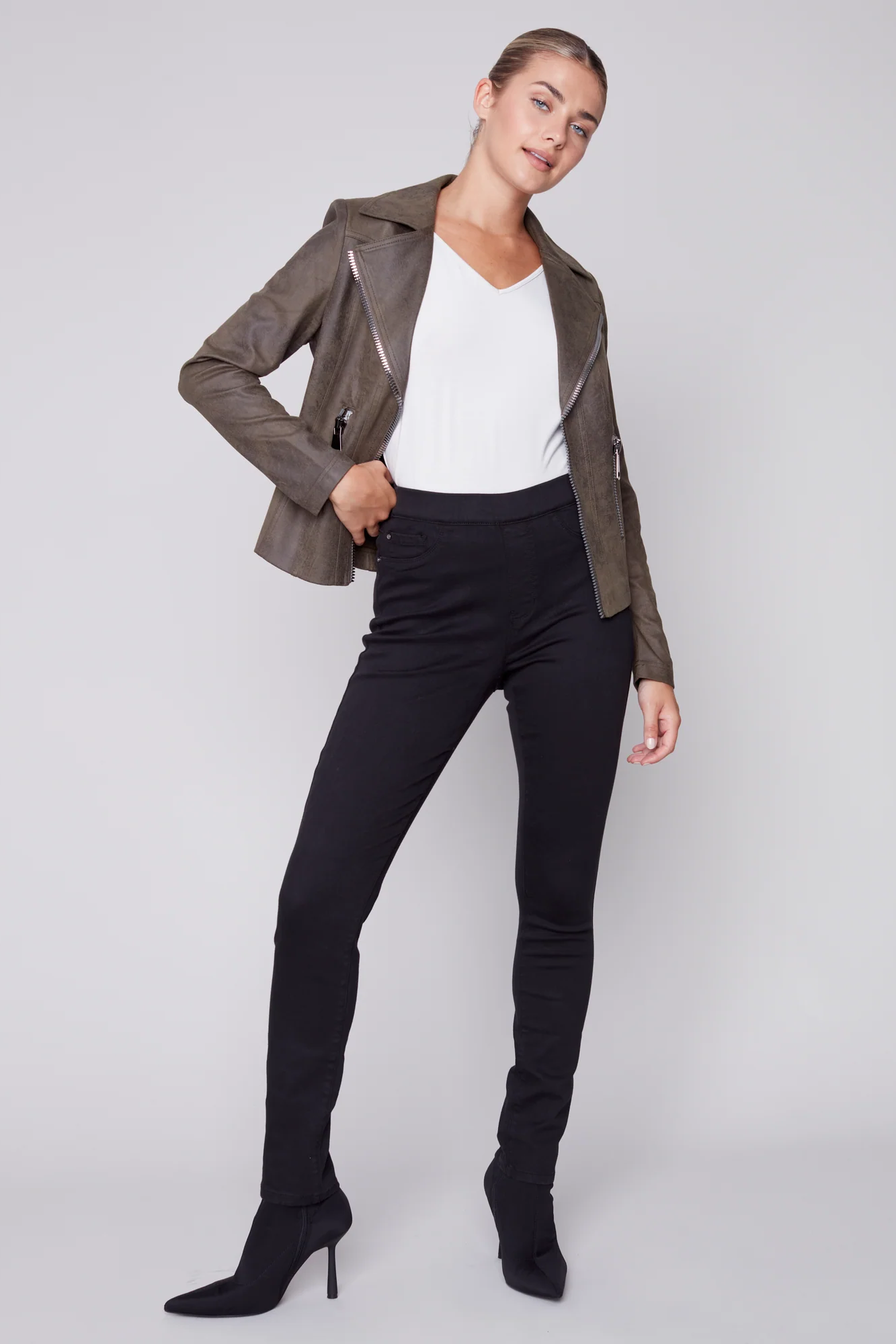 Vintage Faux Leather Perfecto Jacket Orchid