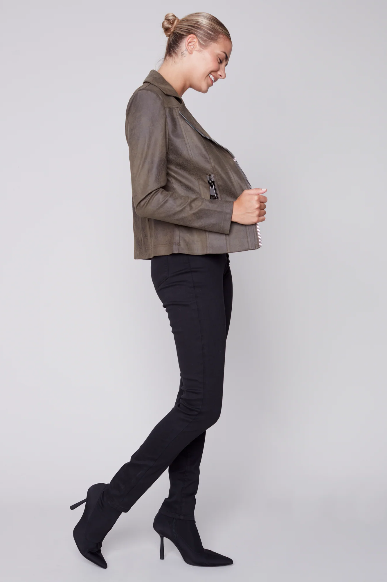 Vintage Faux Leather Perfecto Jacket Orchid