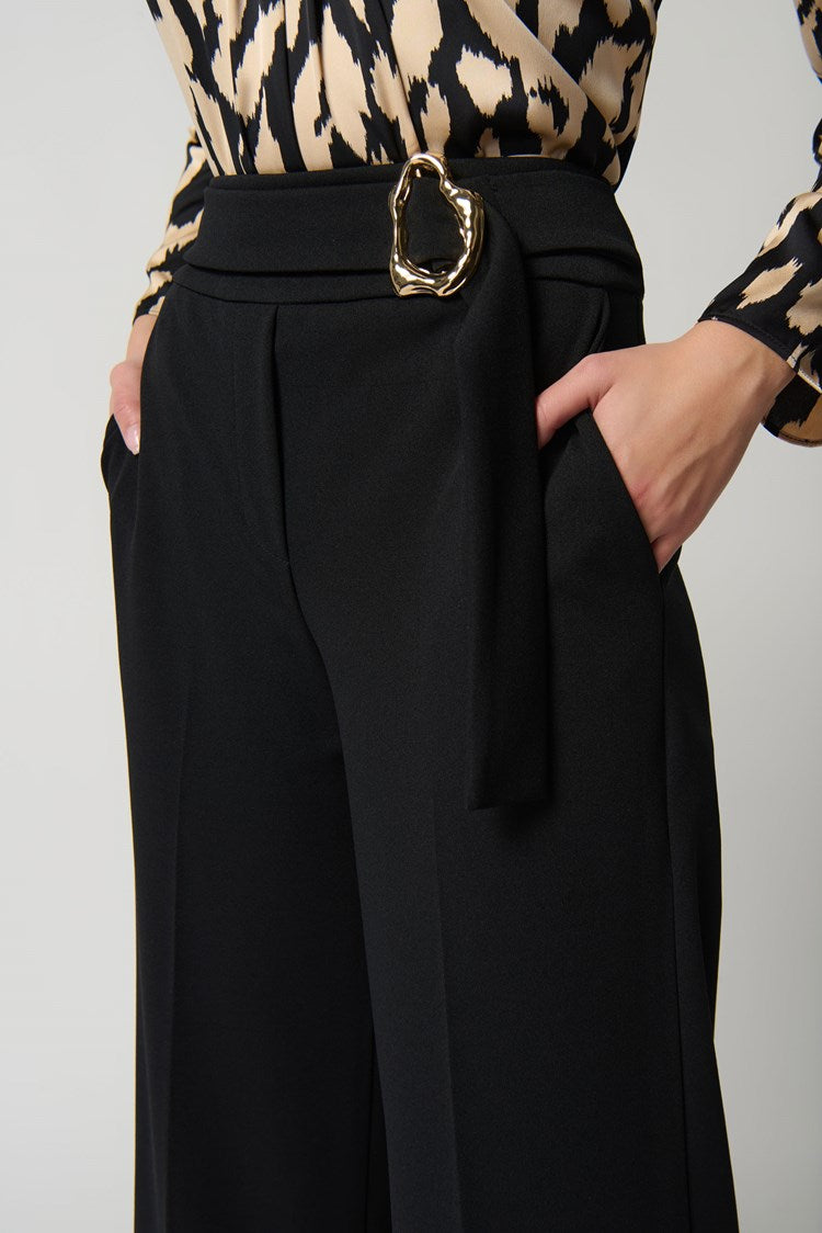 Scuba Crepe Wide-Leg Pants