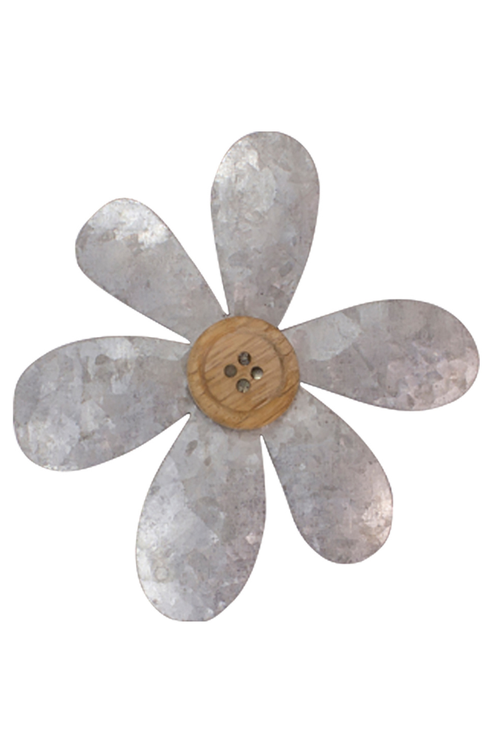 Small Galvanized Flower Magnet