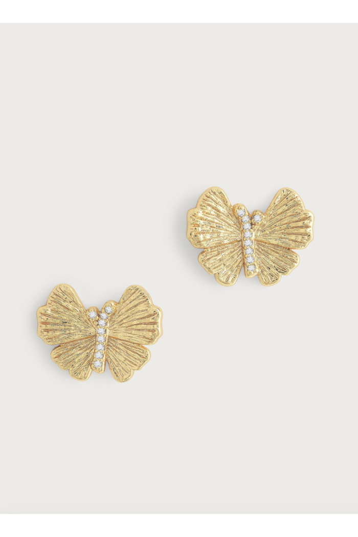 BUTTERFLY STUD GOLD EARRINGS