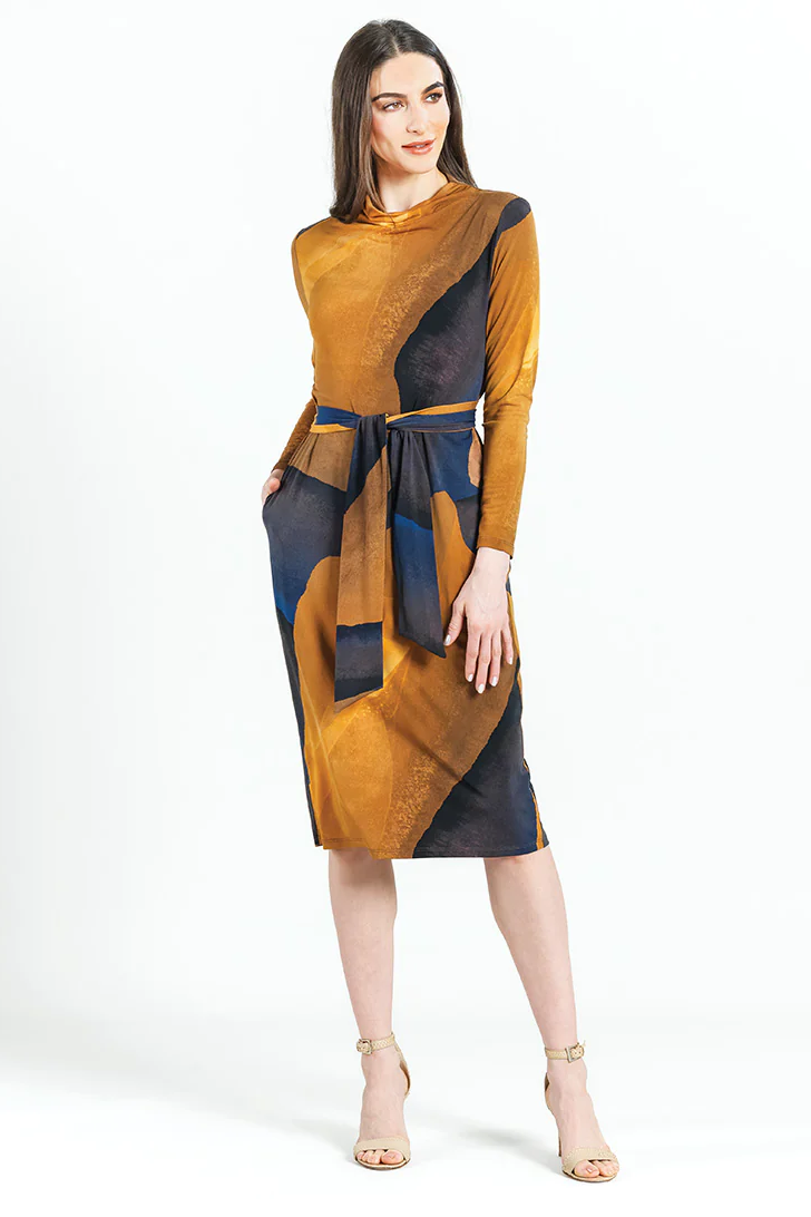 Tie-waist Pocket Midi-Dress