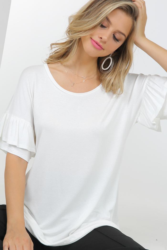 TieRed ruffle short sleeve