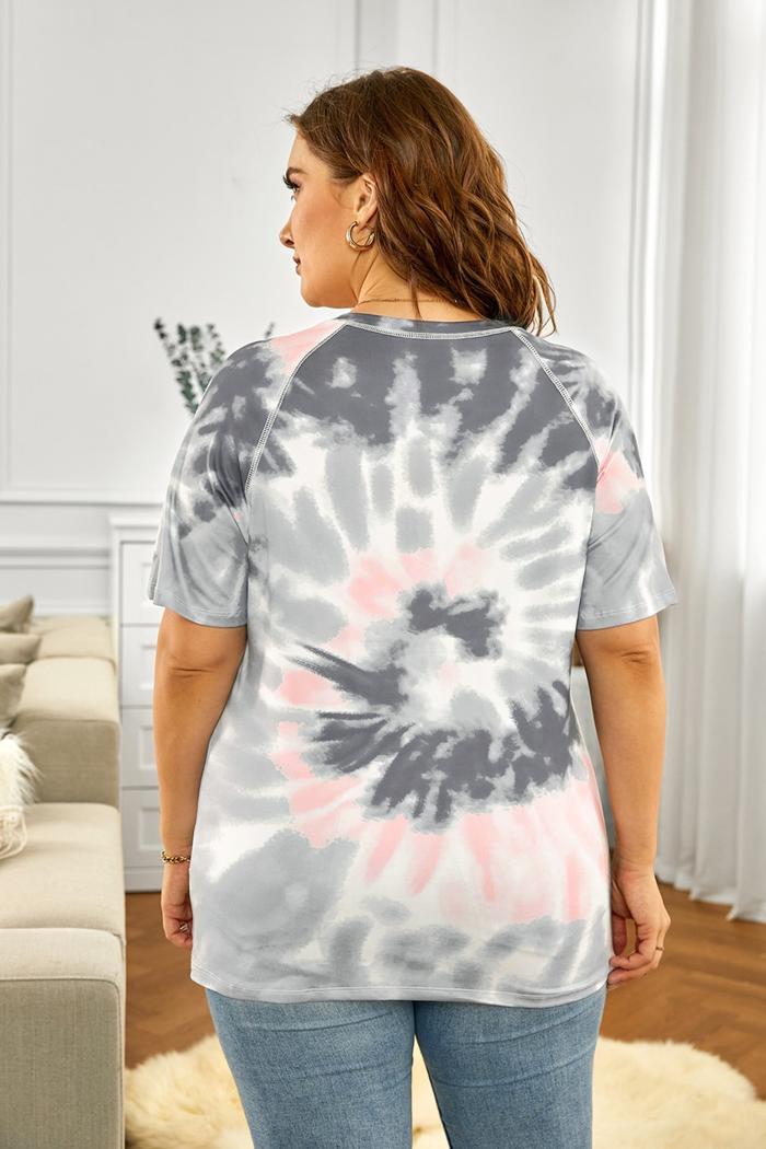 Tie-dye raglan sleeve top