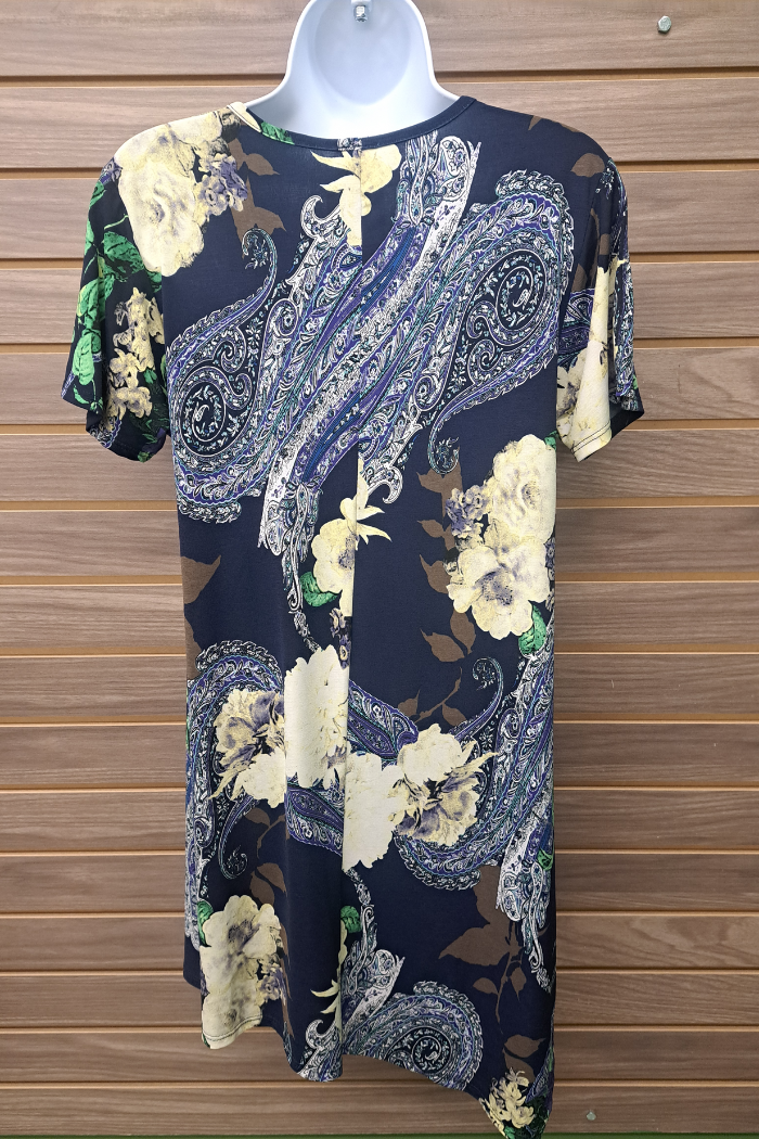 Blue floral paisley tunic