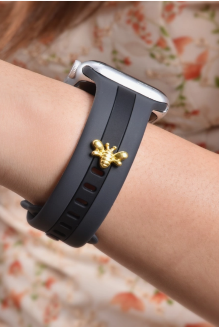 Apple Watch Silicone Band With Bee Charm Stud