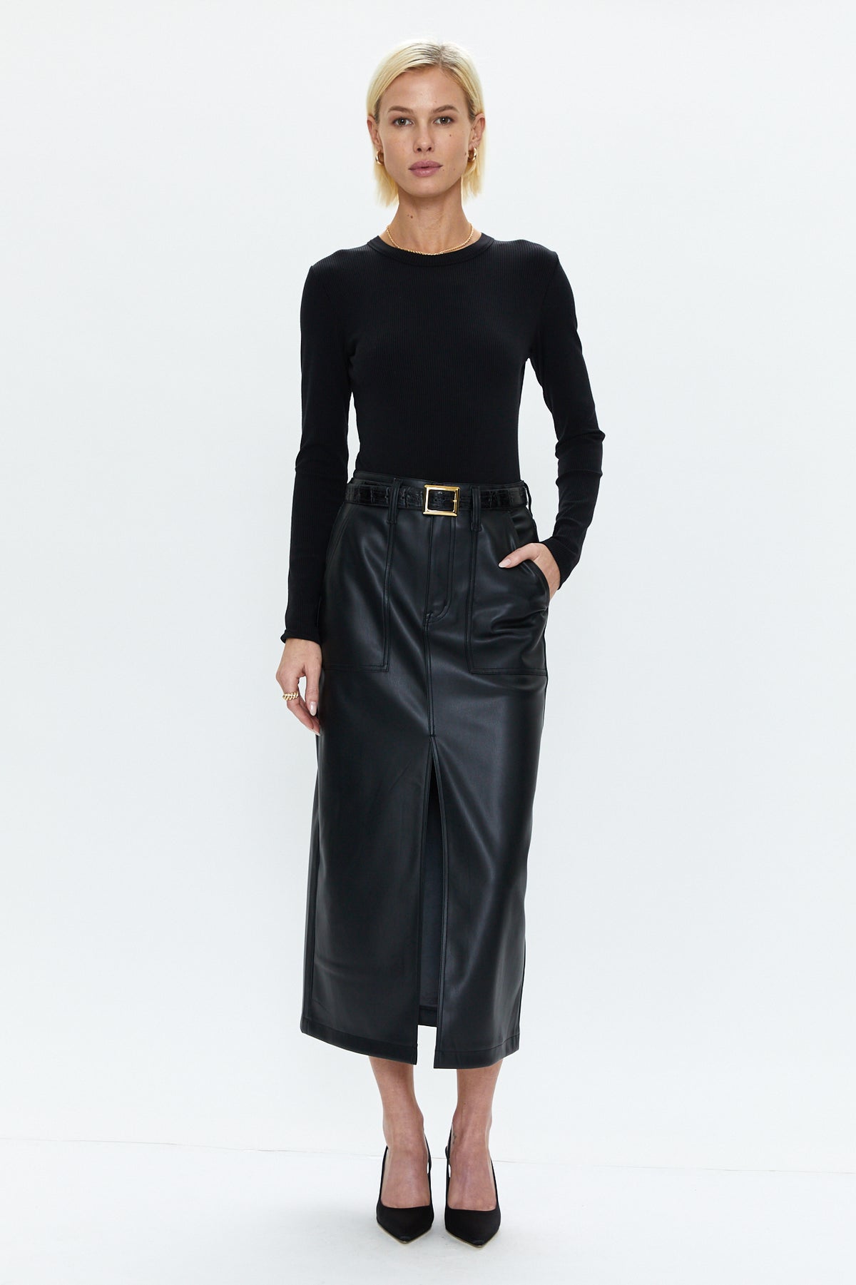 Alice Utility Midi Skirt - Slate Black