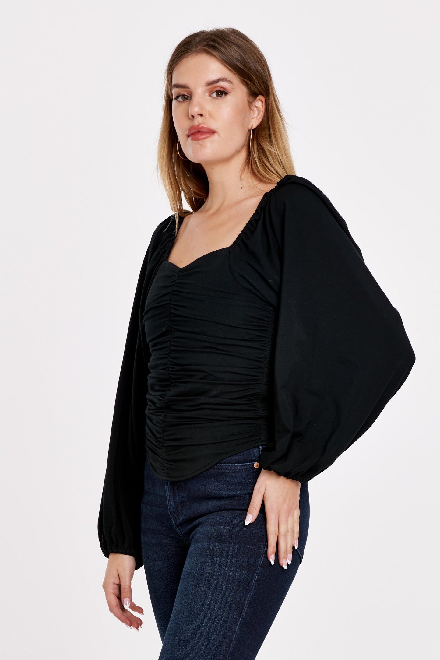Baldwin Long-Sleeve Black Top