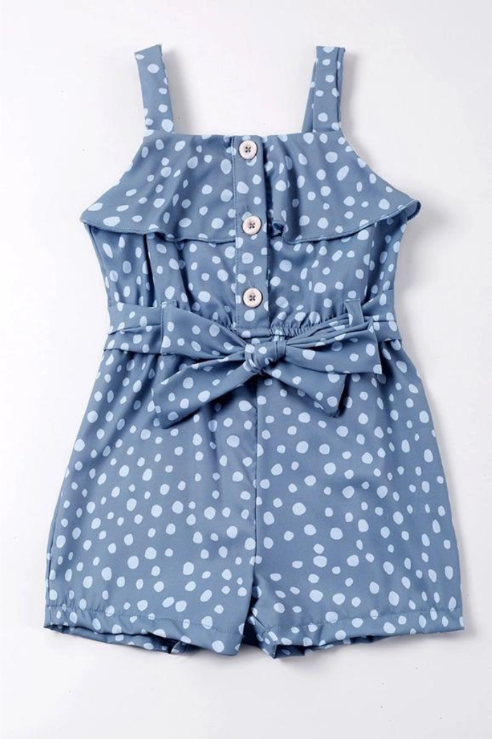 Blue dot ruffle jumpsuit mommy & me