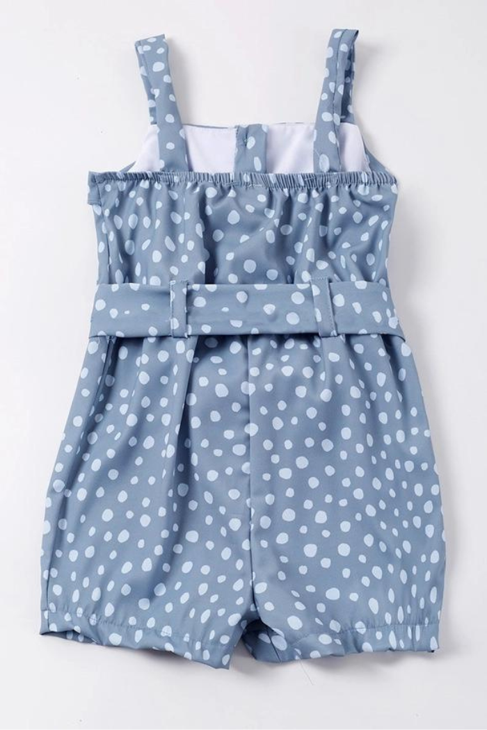 Blue dot ruffle jumpsuit mommy & me