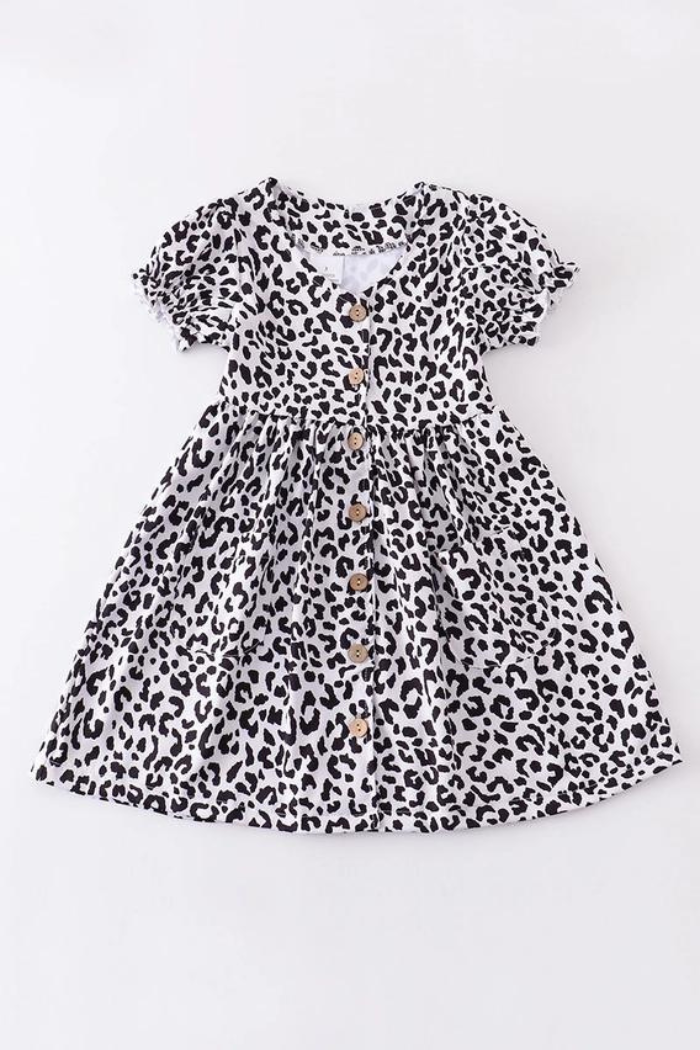 Black leopard print dress mommy & me