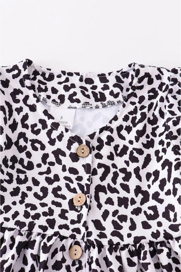 Black leopard print dress mommy & me
