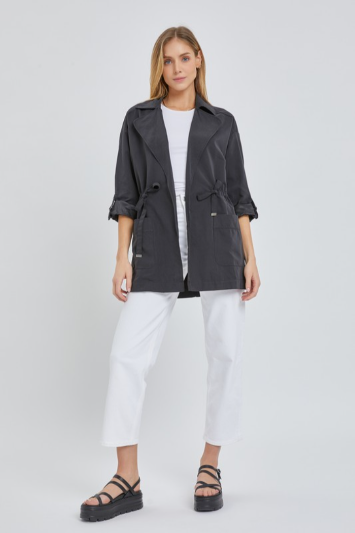 Trench Jacket w/ Waist Drawstring