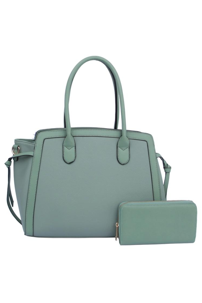 2 Toned Satchel with Matching Wallet