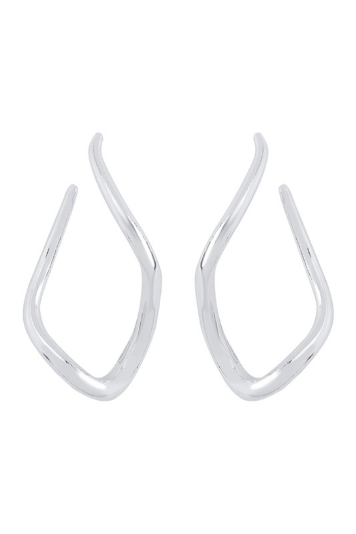 Silver Twisted Dangle Earrings
