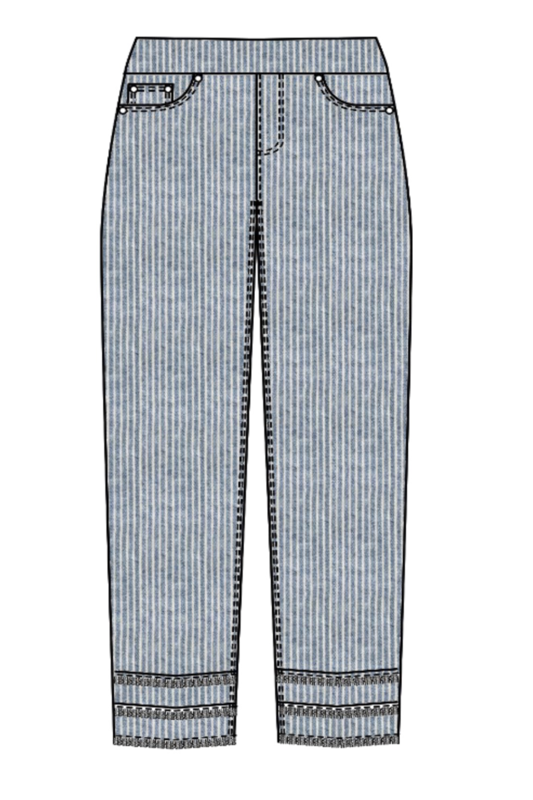 Triple Fringe Ankle Pant - stripe