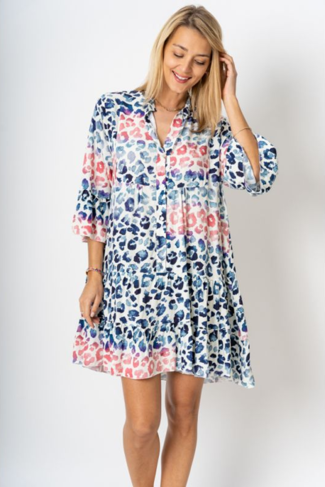 Baby Doll Cheetah Print Multi-Color Dress