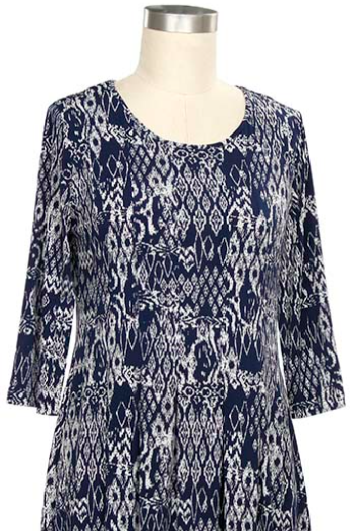 3/4 Slv Madeline Print Dress